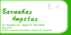 barnabas angelus business card